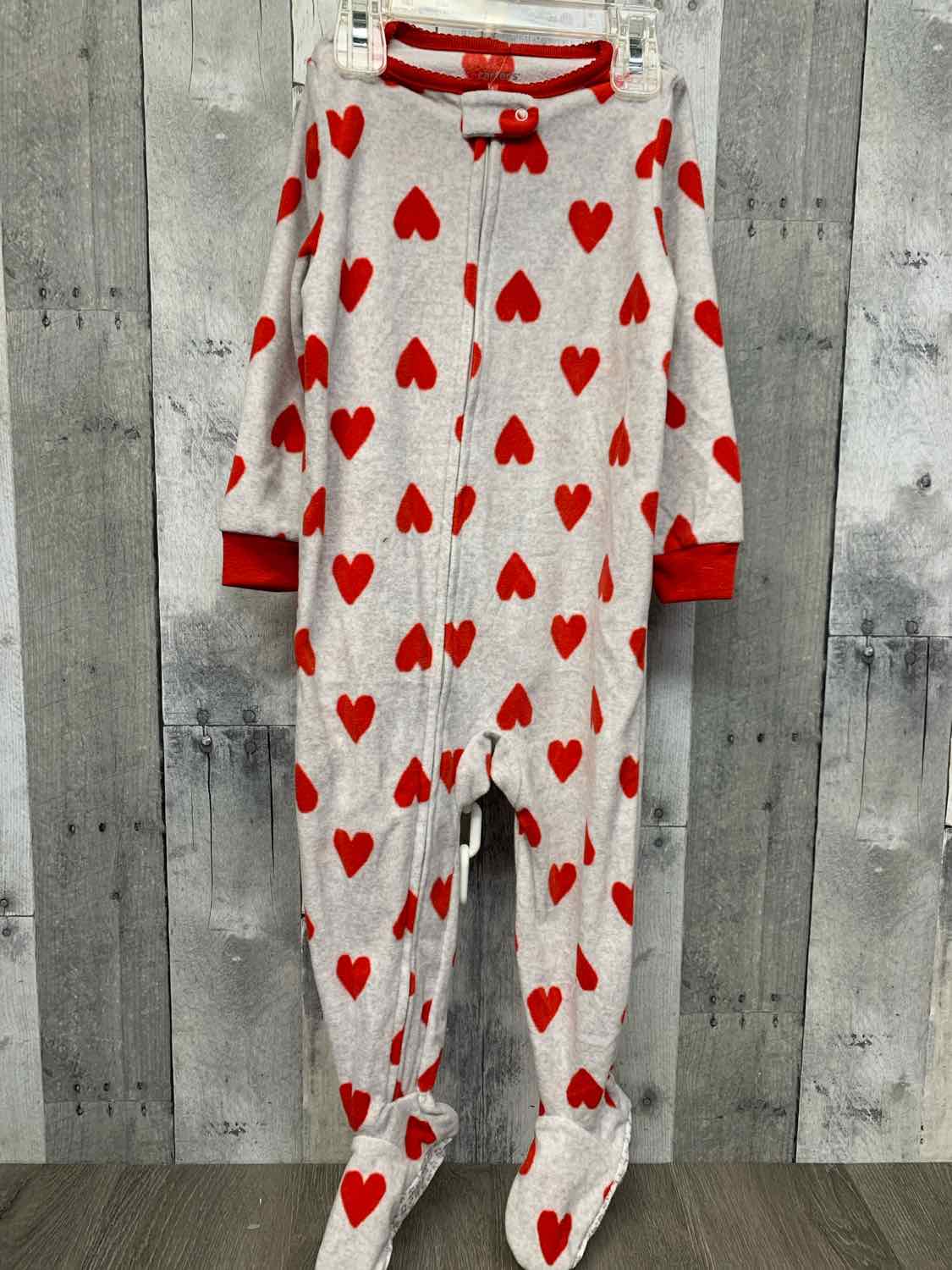 Size 2T Gray/Red Carter's Footy PJs