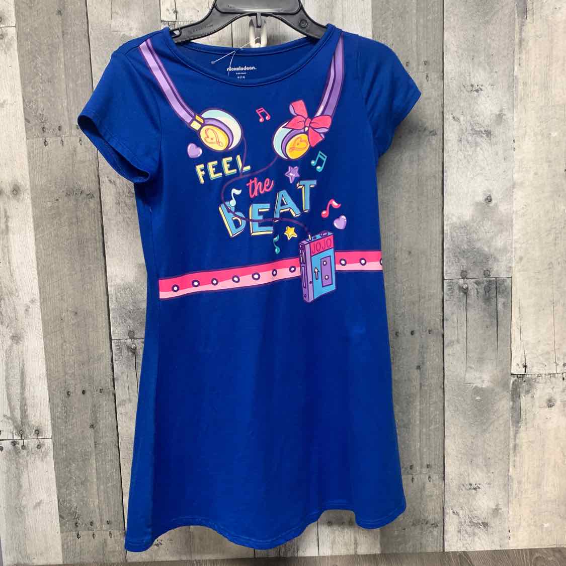 Size 7/8 Blue Graphic Nickelodeon Dress - Knit