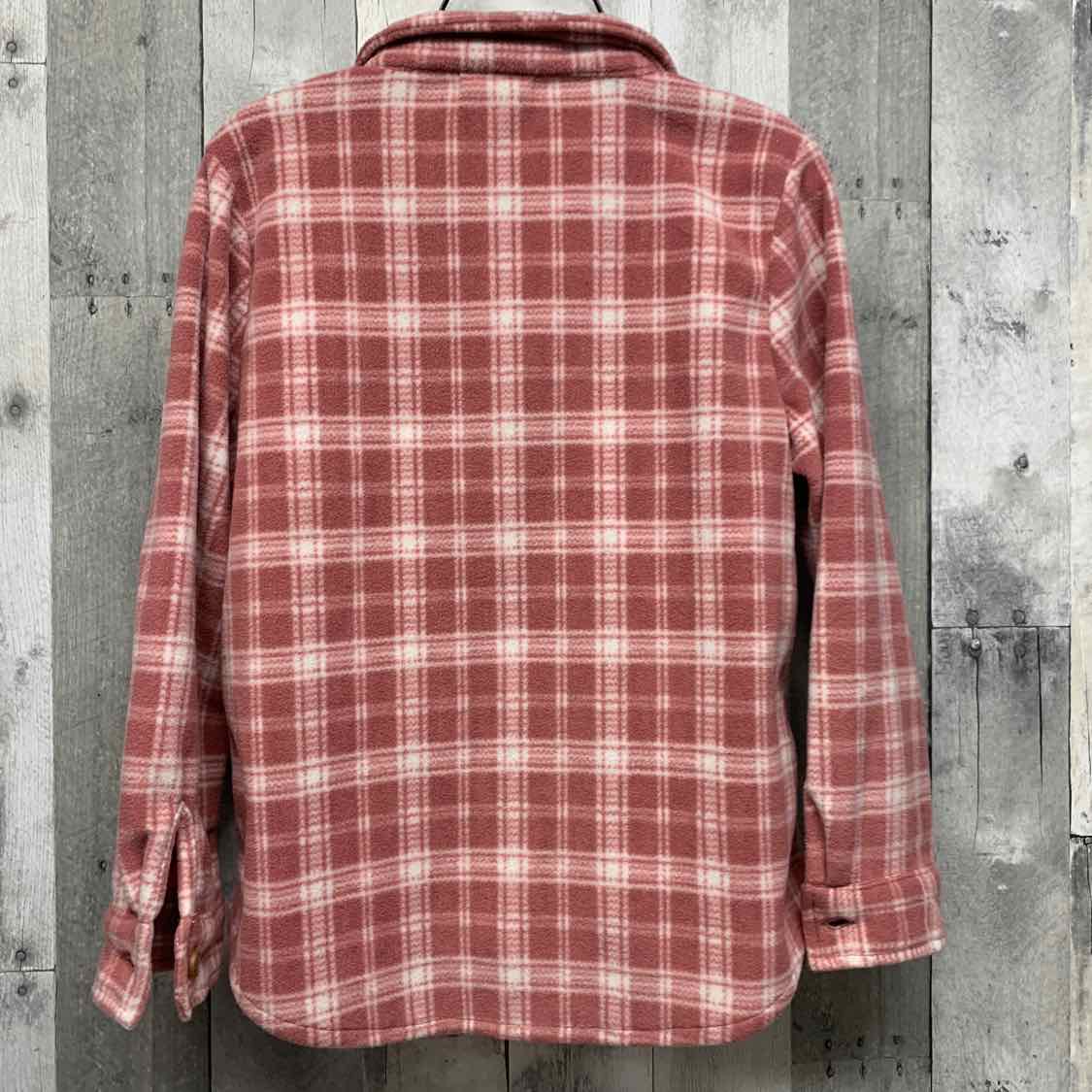 Size 10/12 Pink Plaid B Brand LS Button Up