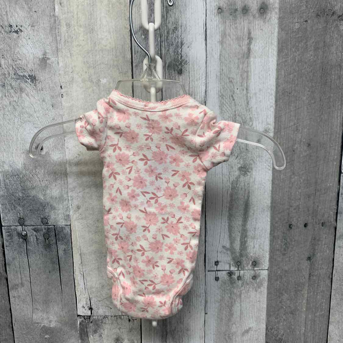 Size Preemie Pink Floral Print Just One You Bodysuit