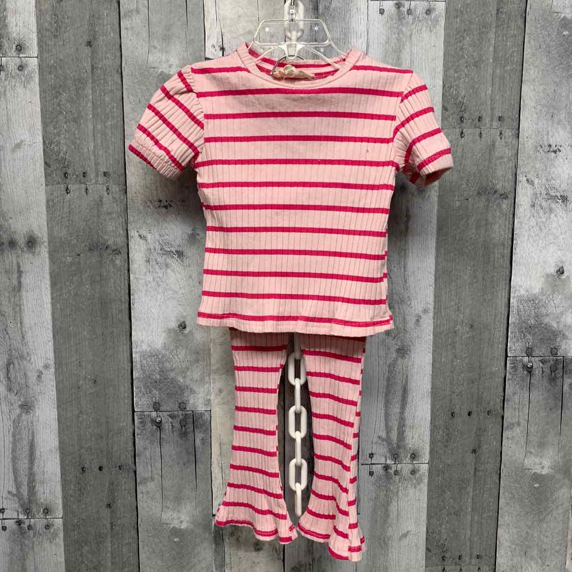 Size 24 Months Pink Striped Jessica Simpson Shirt/Leggings
