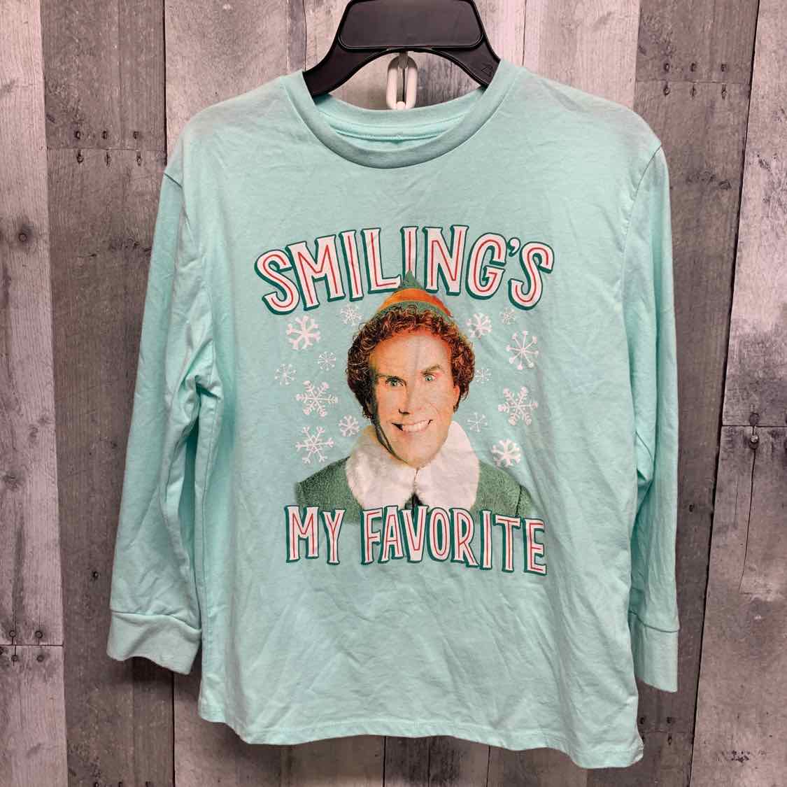 Size 8 Blue Graphic Holiday Brands Long Sleeve Shirt