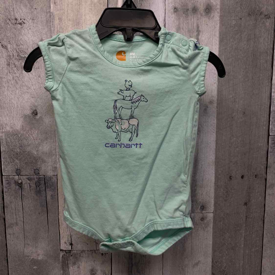 Size 9 Months Mint Graphic Carhartt Bodysuit - OodlesCB