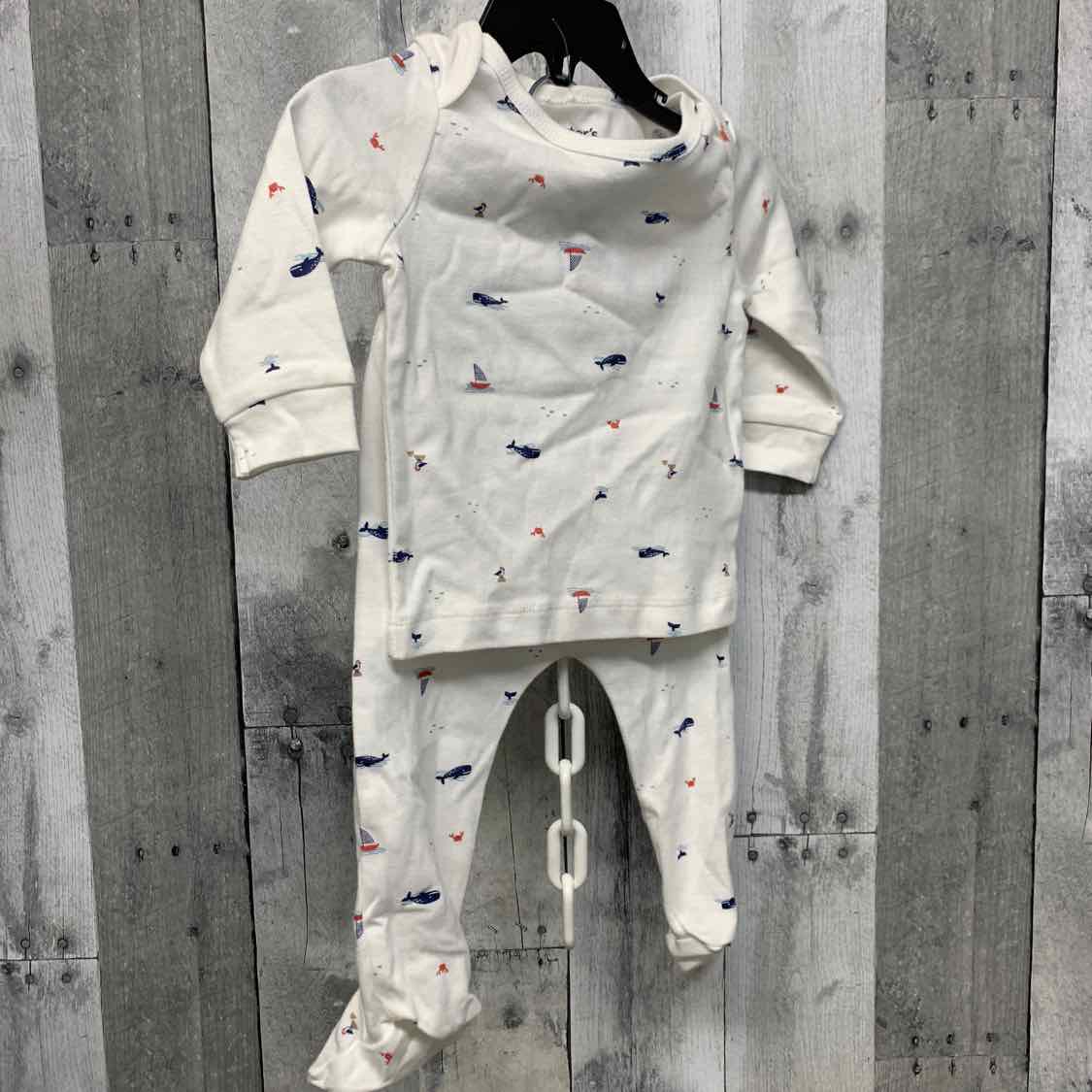 Size 6 Months White/Blue Just One You Shirt/Pants