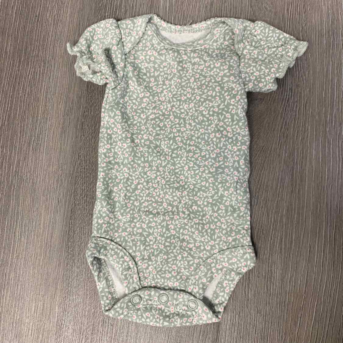 Size Preemie Green Floral Print Child of Mine Bodysuit - OodlesCB