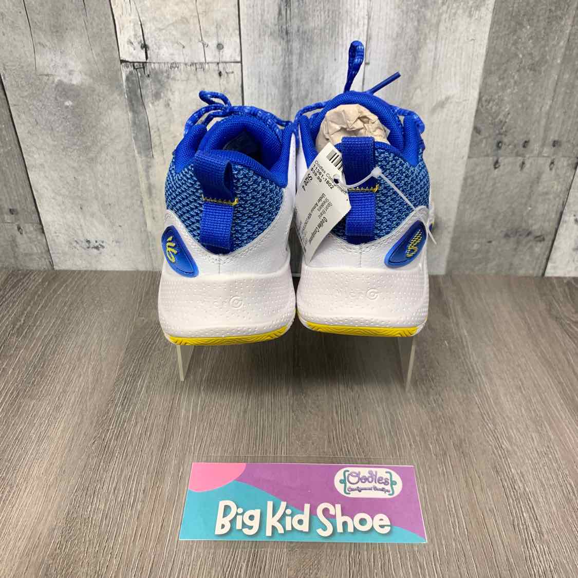 Size 4 Blue/Yellow Sport Brand Sneakers