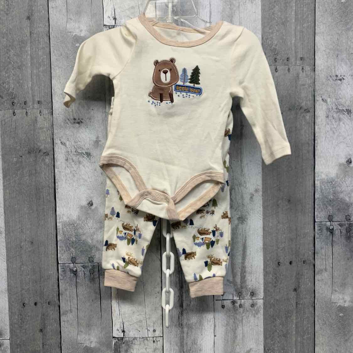 Size 9 Months Ivory/Tan Baby Essentials Shirt/Pants