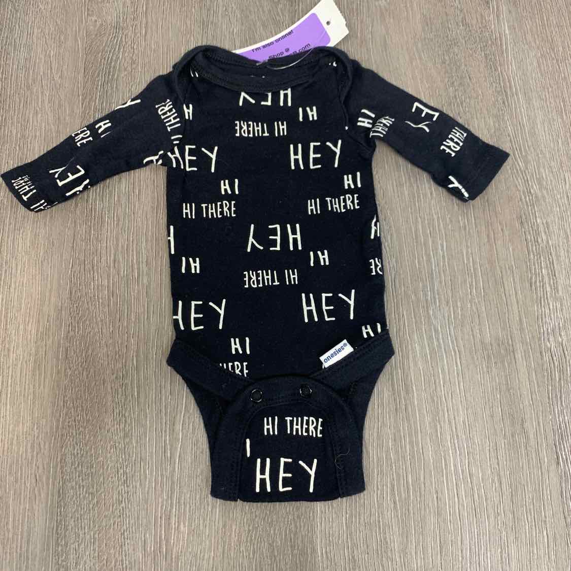 Size Preemie Black Print Gerber Bodysuit