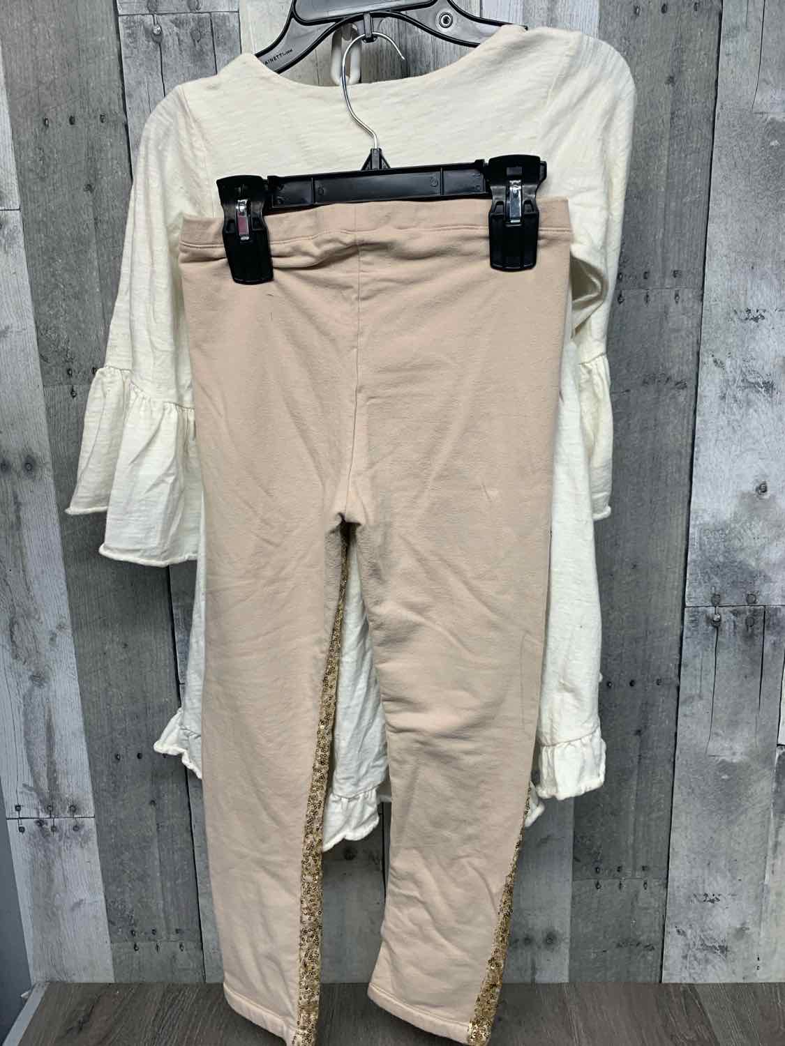 Size 10 White/Gold Name Brand Shirt/Leggings