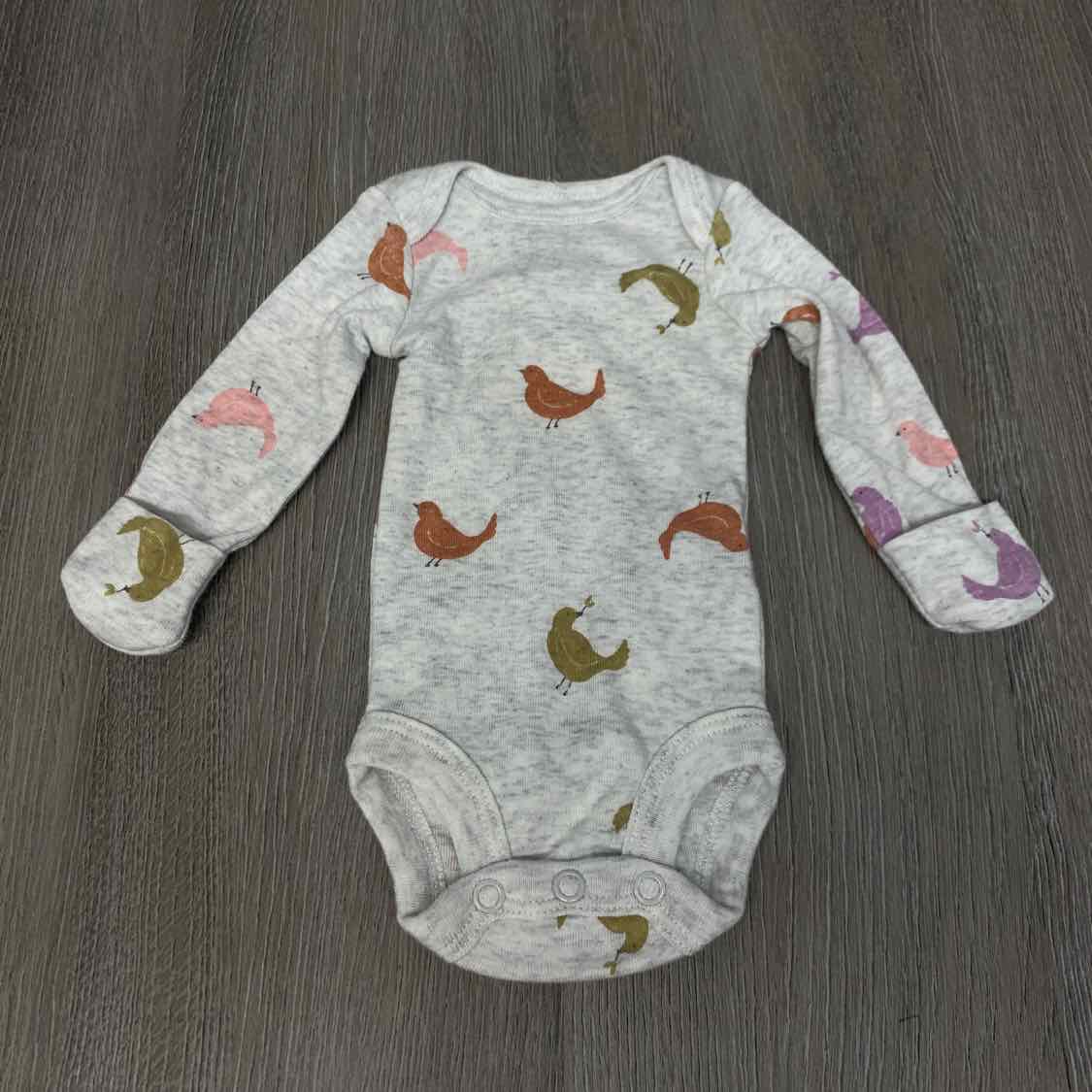 Size Preemie Gray Print Carter's Bodysuit