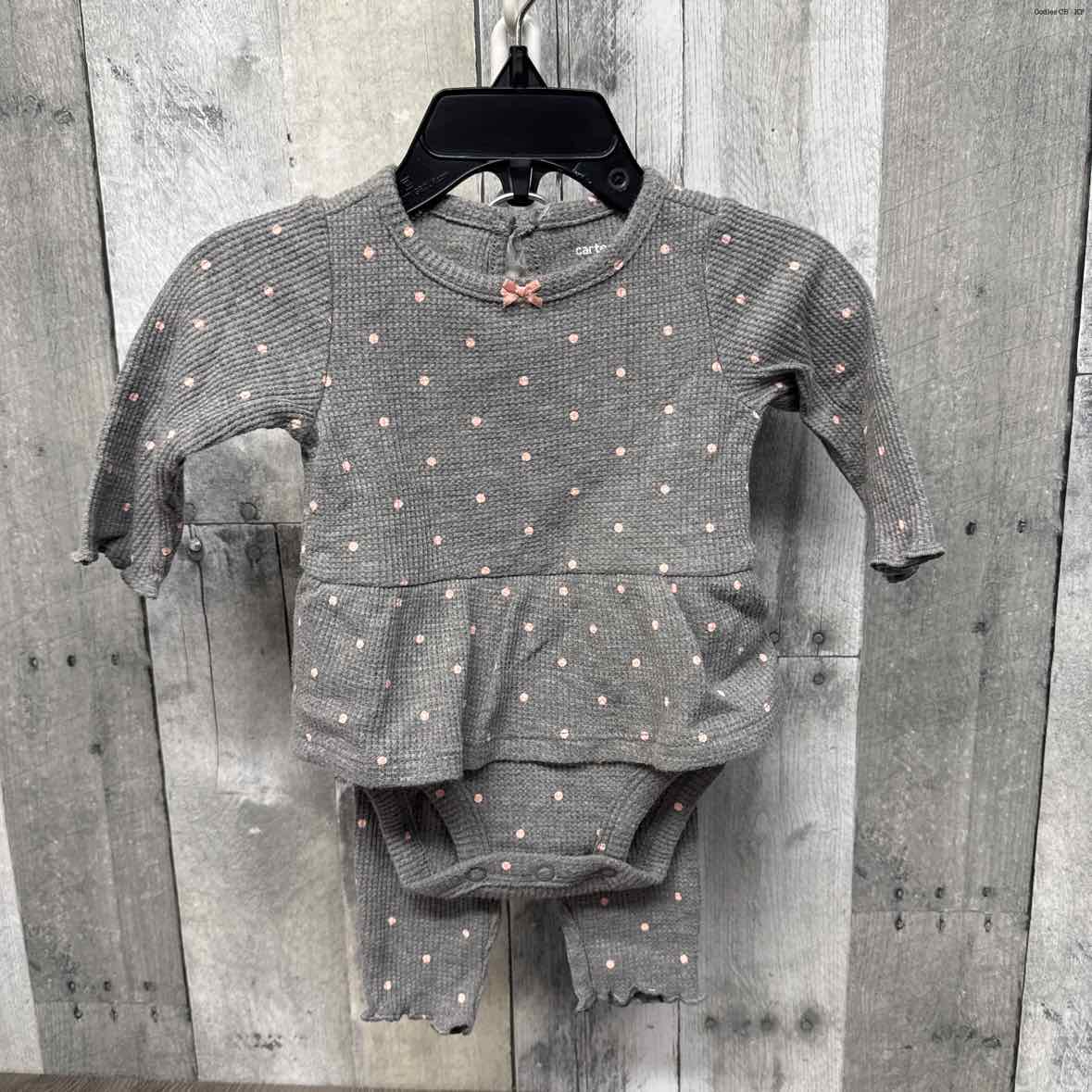 Size 3 Months Gray/Pink Carter's Shirt/Leggings