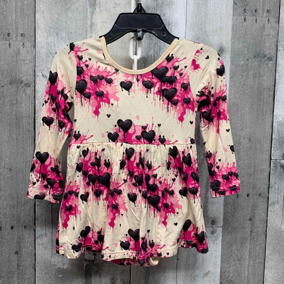 Size Newborn Tan/Pink Bamboo Romper