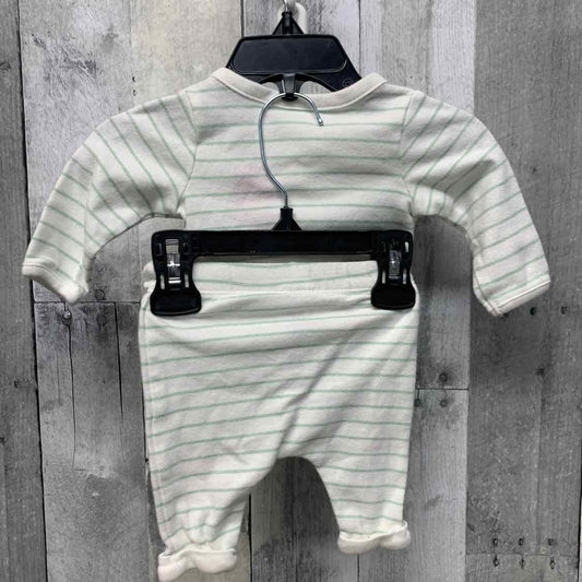 Size Newborn White/Green Carter's Shirt/Pants
