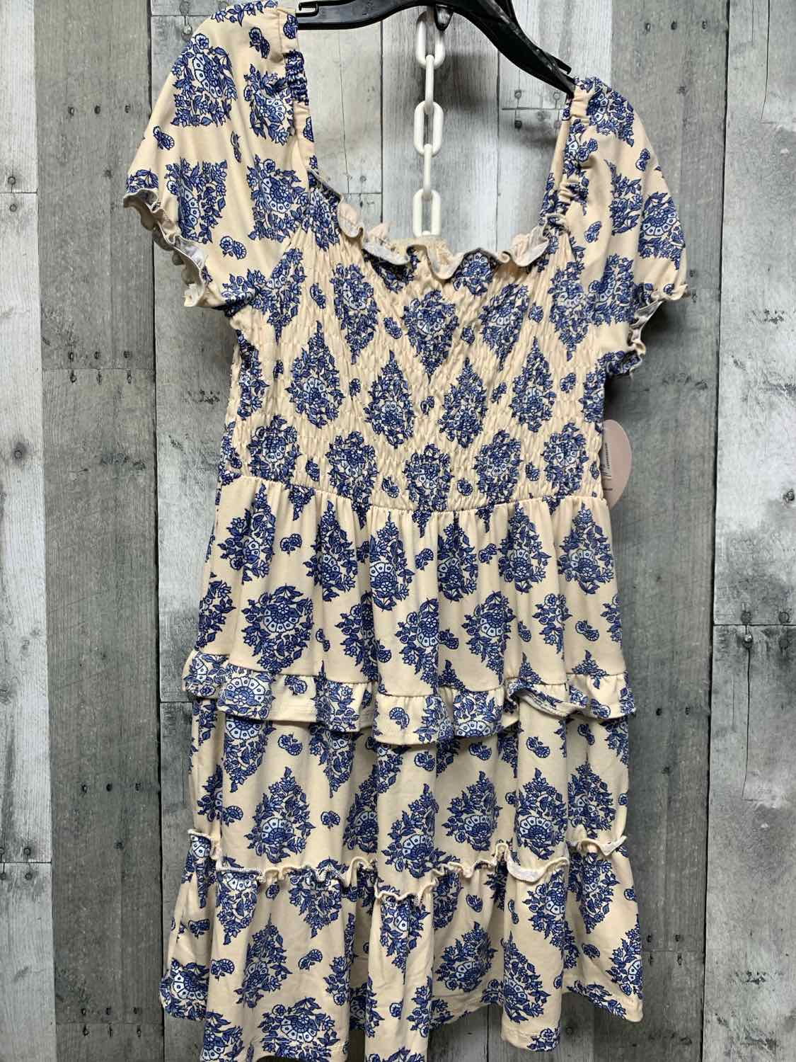 Size 10 Ivory/Blue Btween Dress