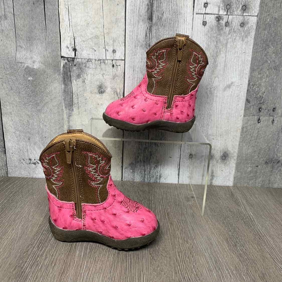 Size 4 Pink/Brown Roper Boots