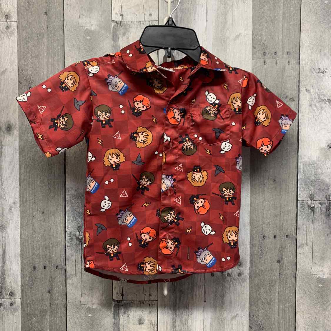 Size 5 Red Print Harry Potter Button Up