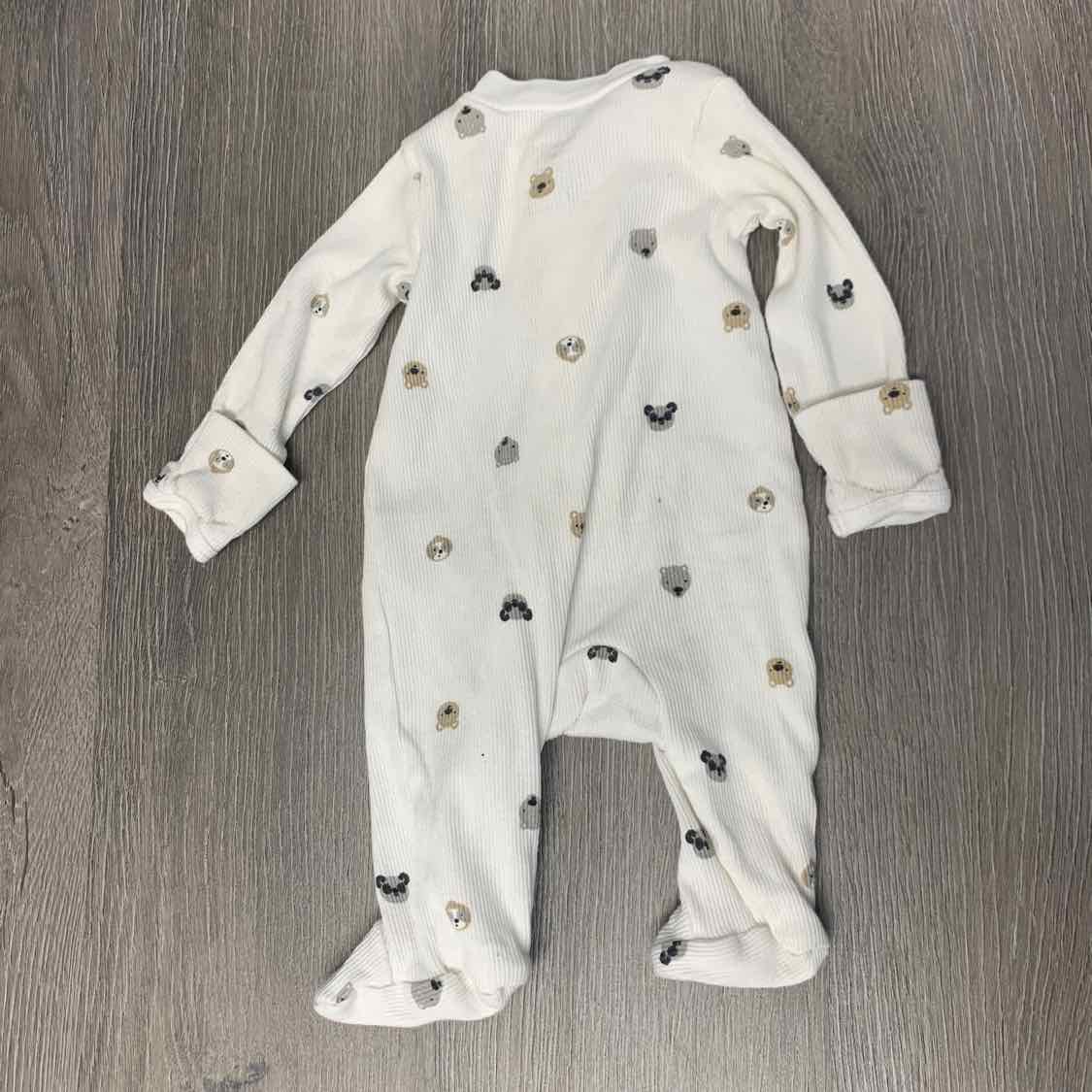 Size Preemie White Print Carter's Footy PJs
