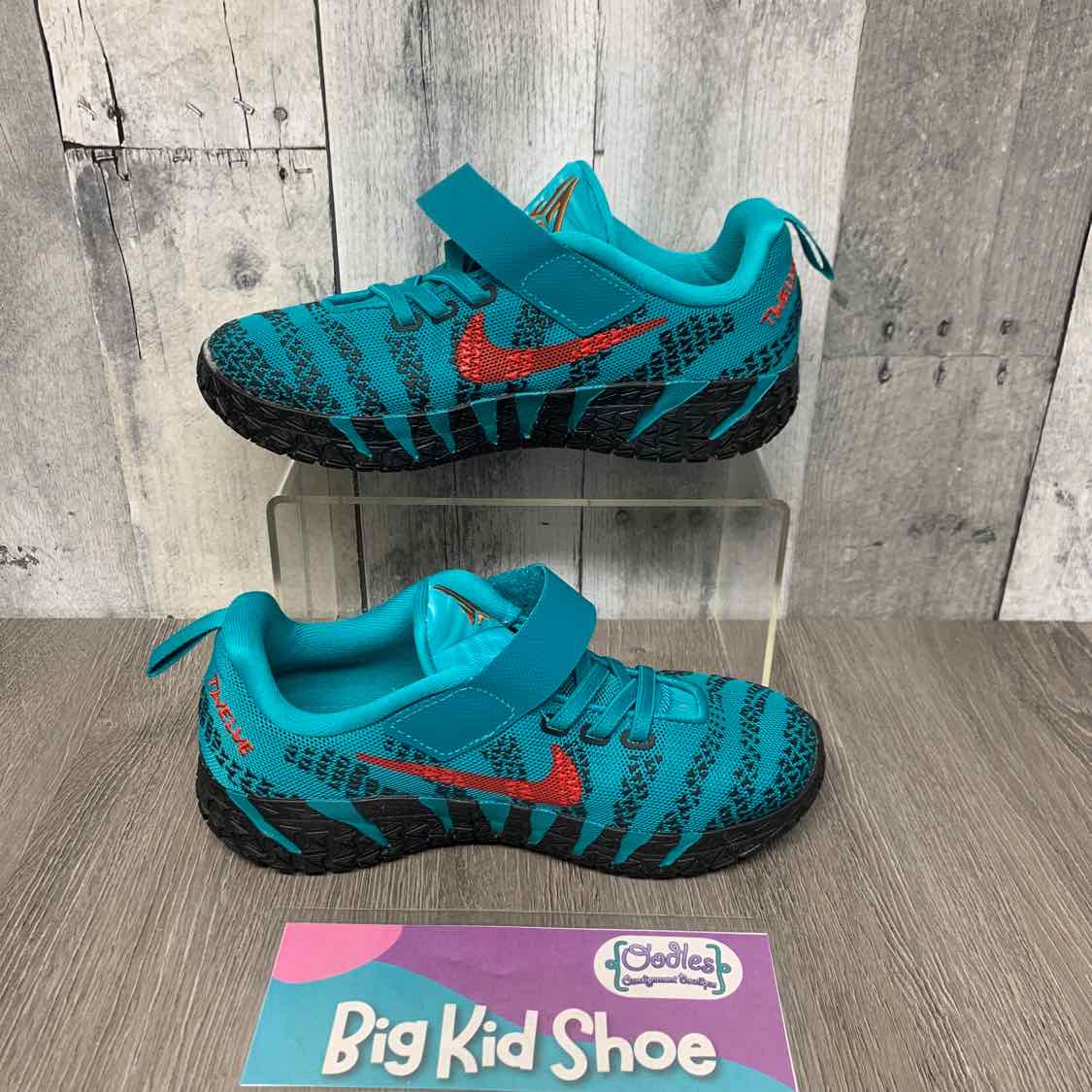 Size 1 Teal/Black Sport Brand Sneakers
