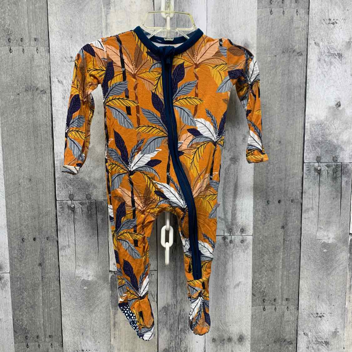 Size 3-6 Months Brown Print Posh Peanut Footy PJs