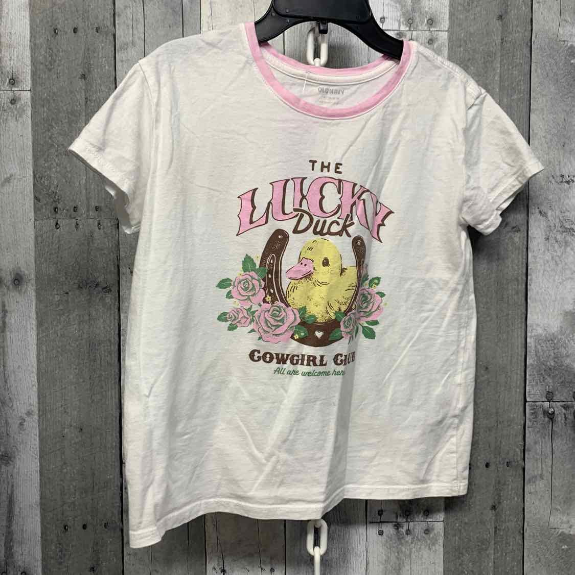 Size 14/16 White Graphic Old Navy T Shirt