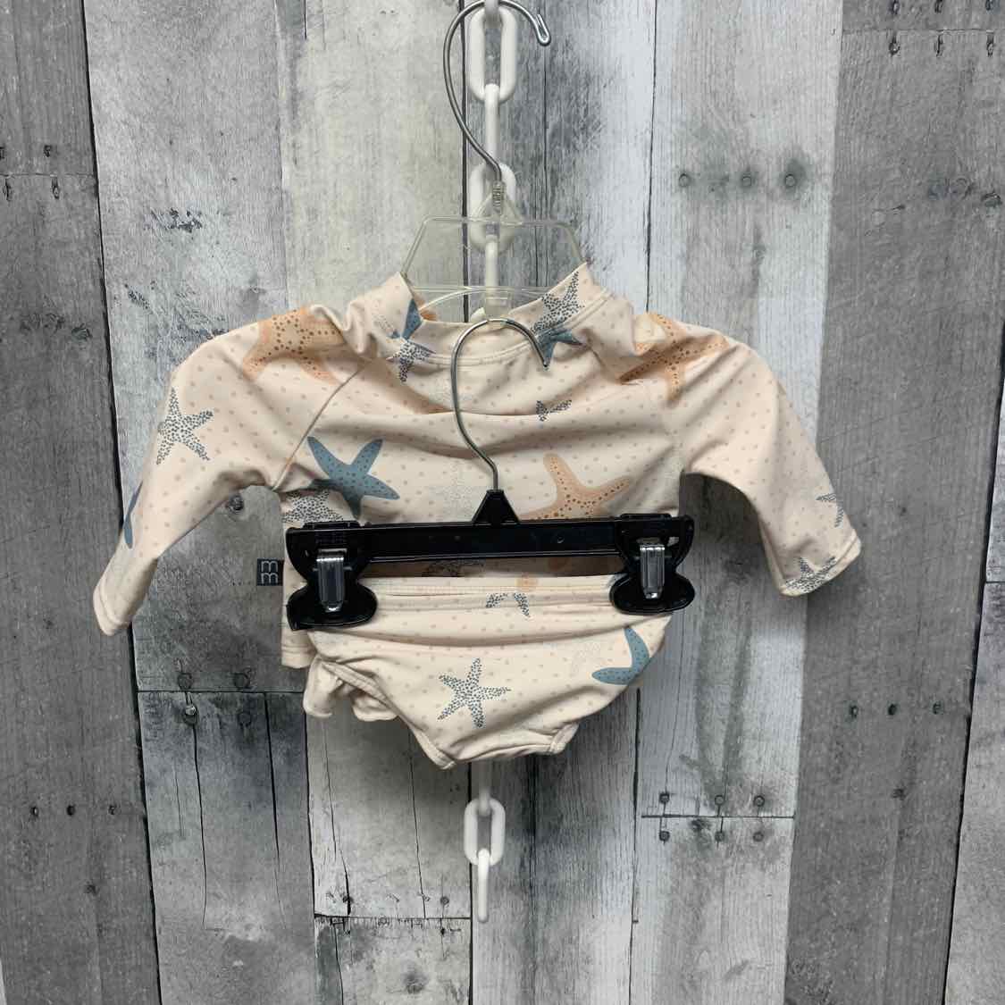 Size 0-3 Months Tan Print Modern Moments by Gerber Swim Suit - 2pc+