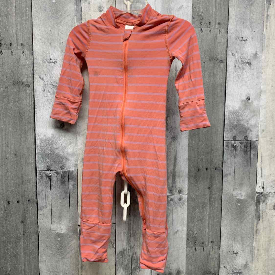 Size 3-6 Months Pink Striped Hanna Andersson Footy PJs