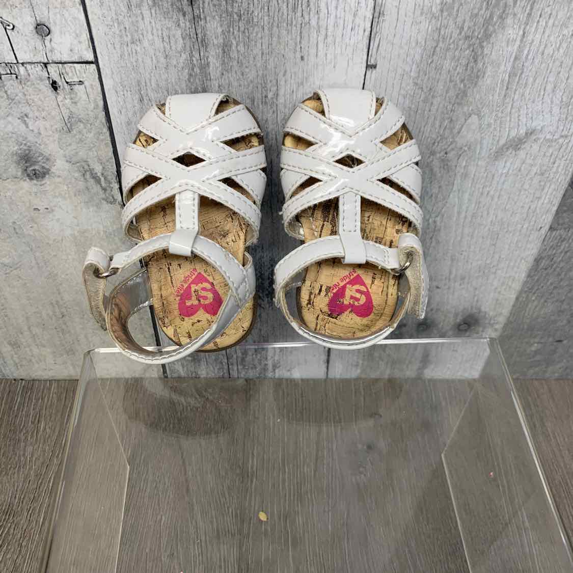 Size 1 White/Tan Stride Rite Sandals