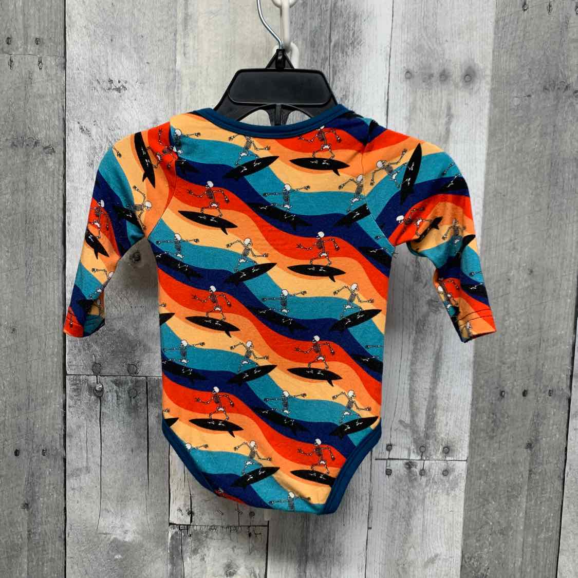 Size Newborn Blue/Orange Bamboo Bodysuit