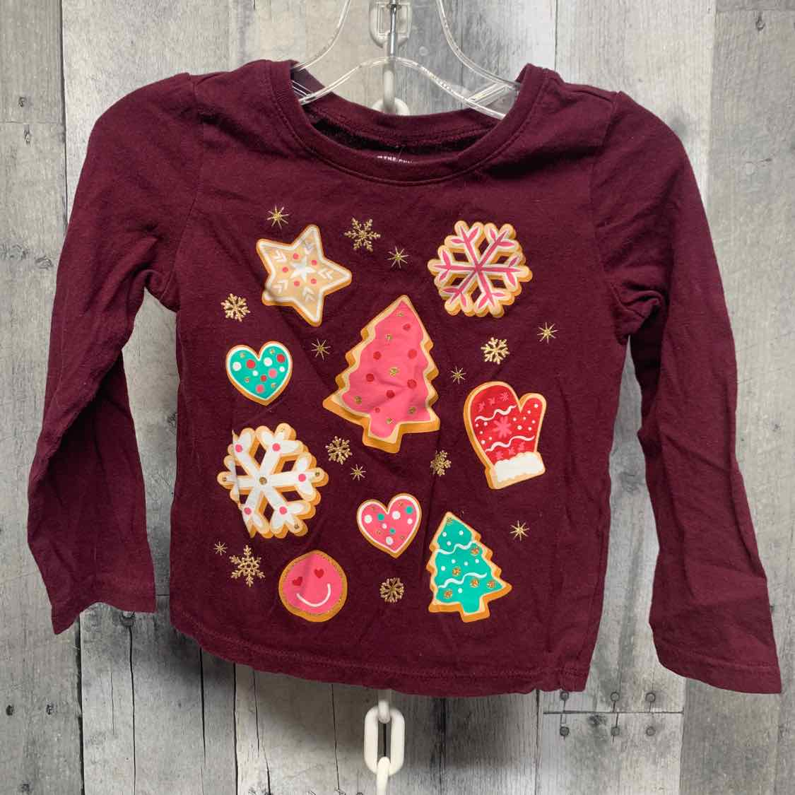 Size 2T Burgundy Children's Place Long Sleeve Shirt