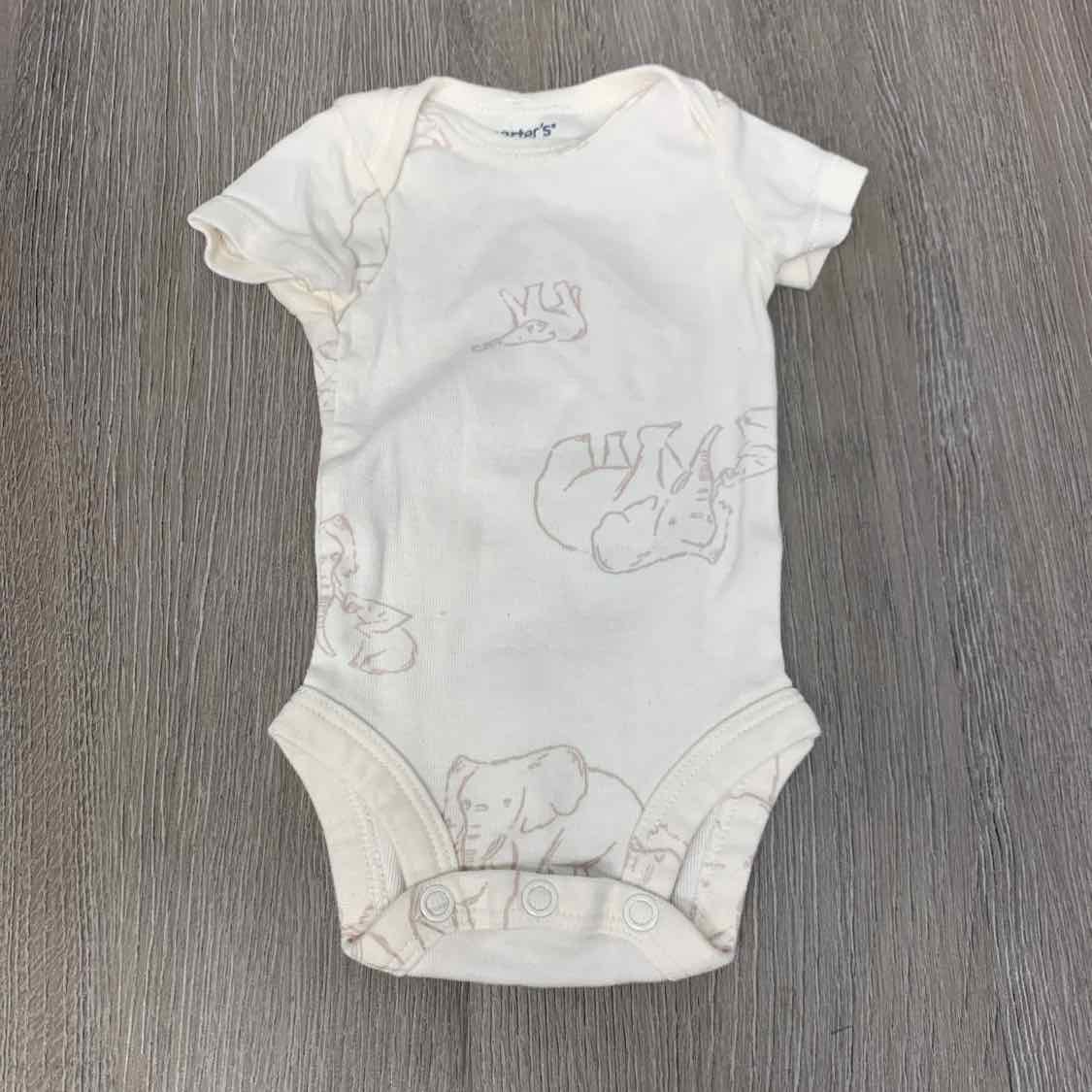 Size Preemie White Print Carter's Bodysuit