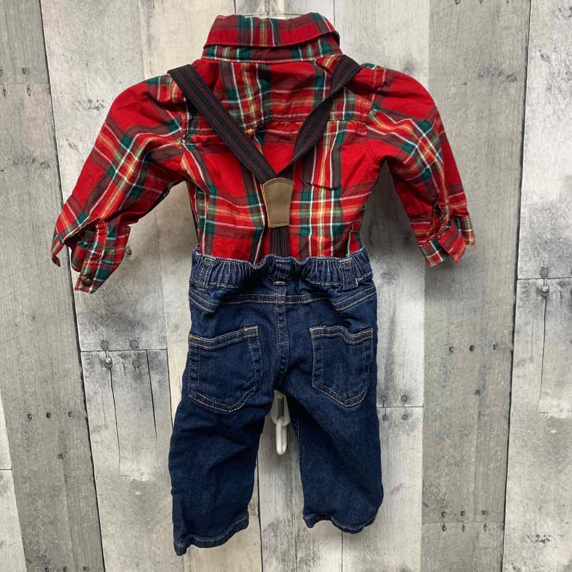 Size 6 Months Red/Green Carter's Shirt/Pants
