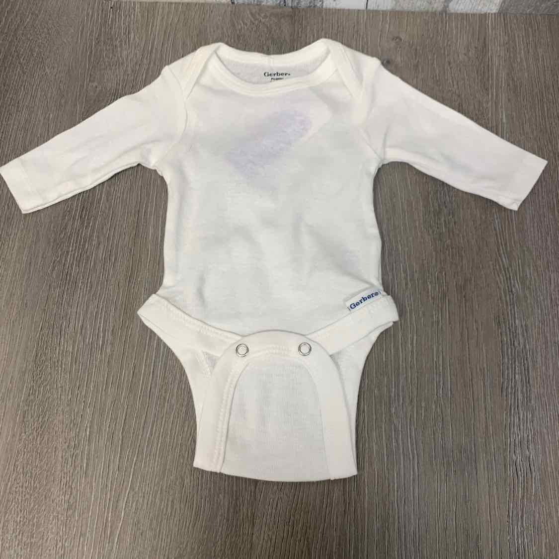 Size Preemie White Gerber Bodysuit
