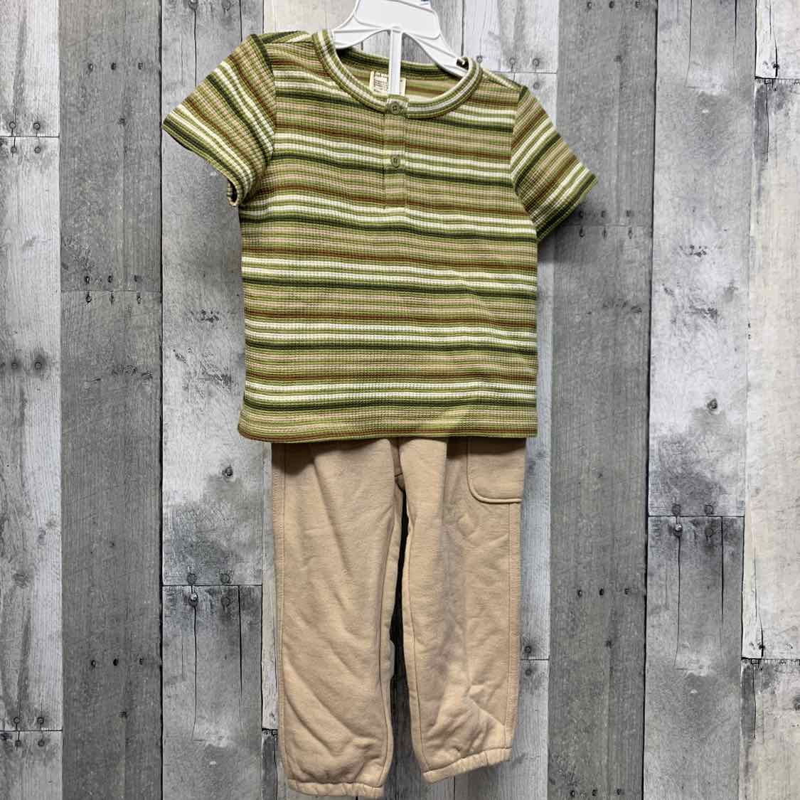 Size 24 Months Green/Tan First Impressions Shirt/Pants