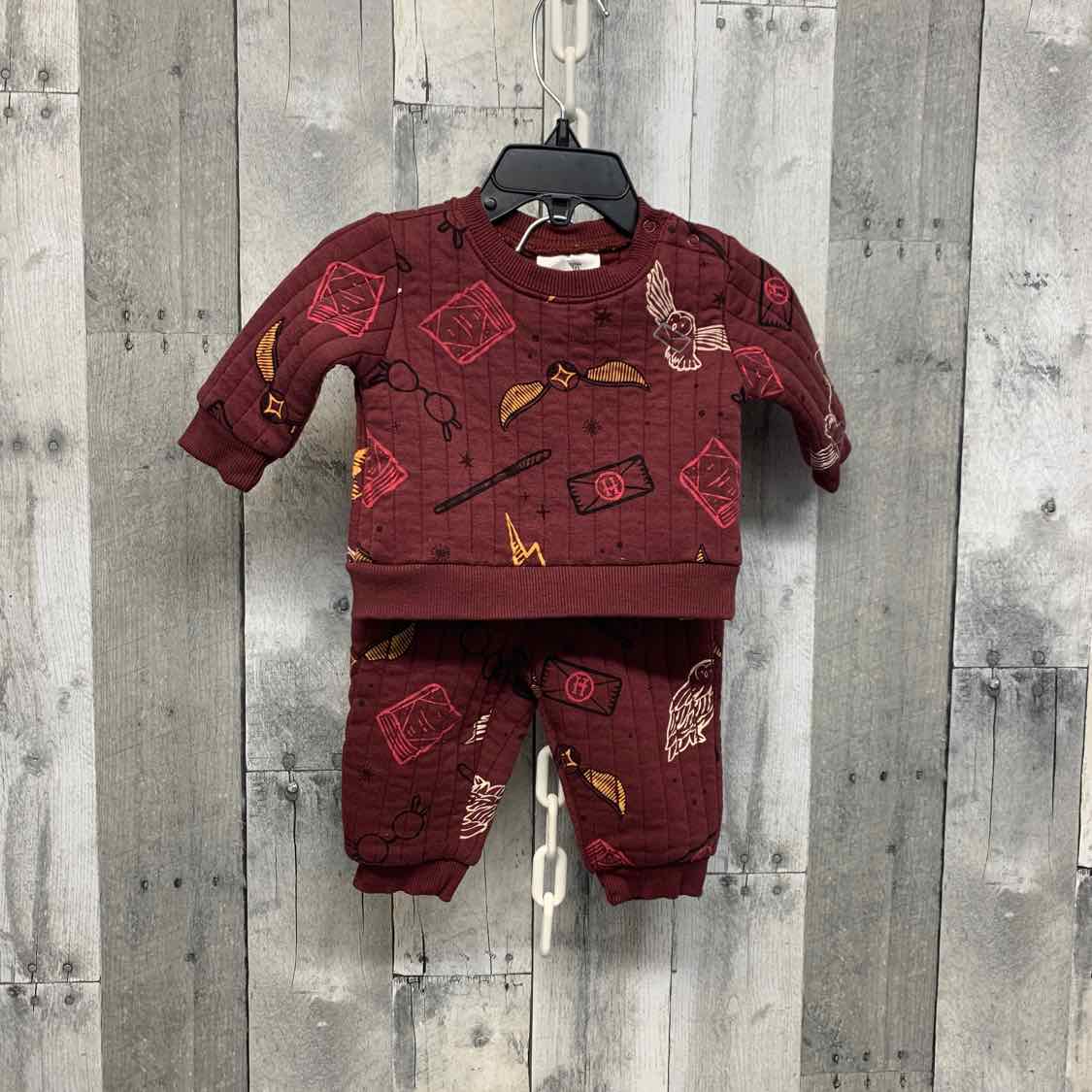 Size 0-3 Months Burgundy Harry Potter Sweats - 2pc
