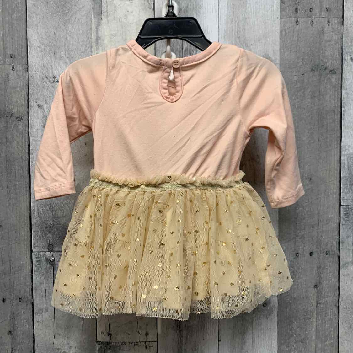Size 3-6 Months Pink/Gold Young Hearts Dress - Knit