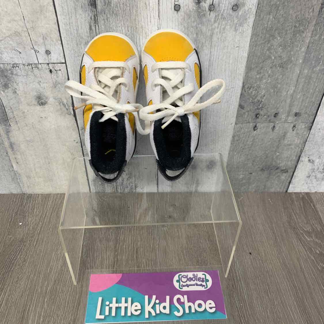 Size 5 White/Yellow Sport Brand Sneakers