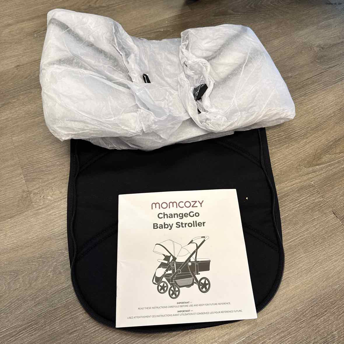 MomCozy Black Double Stroller - Tandem