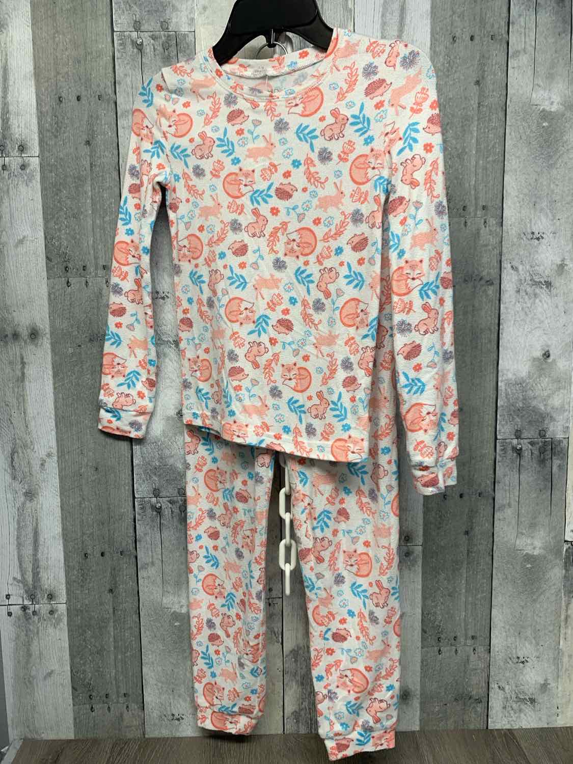 Size 8 White Print B Brand 2pc PJs