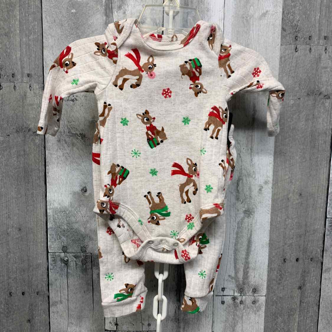Size 0-3 Months Tan Print Holiday Brands Shirt/Pants