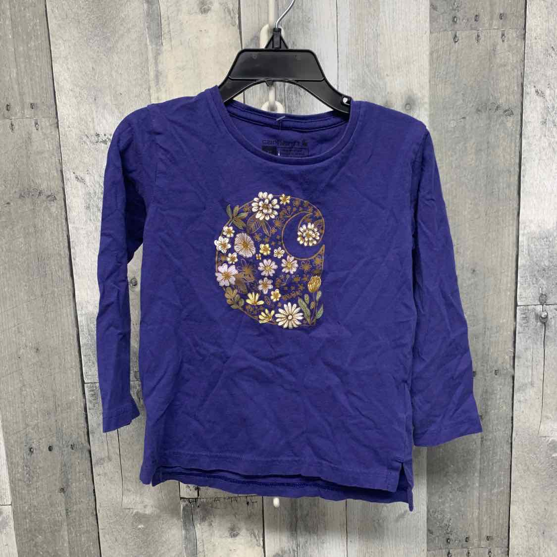 Size 3T Purple/Yellow Carhartt Long Sleeve Shirt