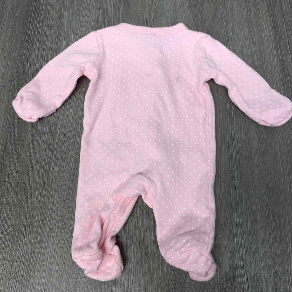 Size Preemie Pink/White B Brand Footy PJs