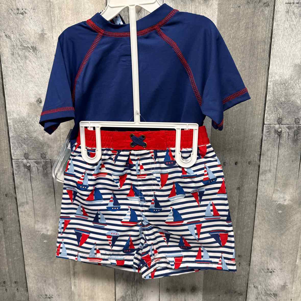 Size 18 Months Navy/Red B Brand 2pc+ Swim Suit