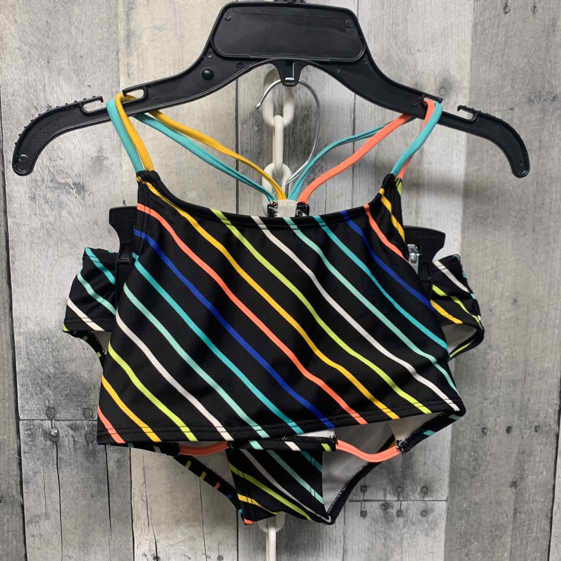 Size 10/12 Black Striped Art Class Swim Suit - 2pc+