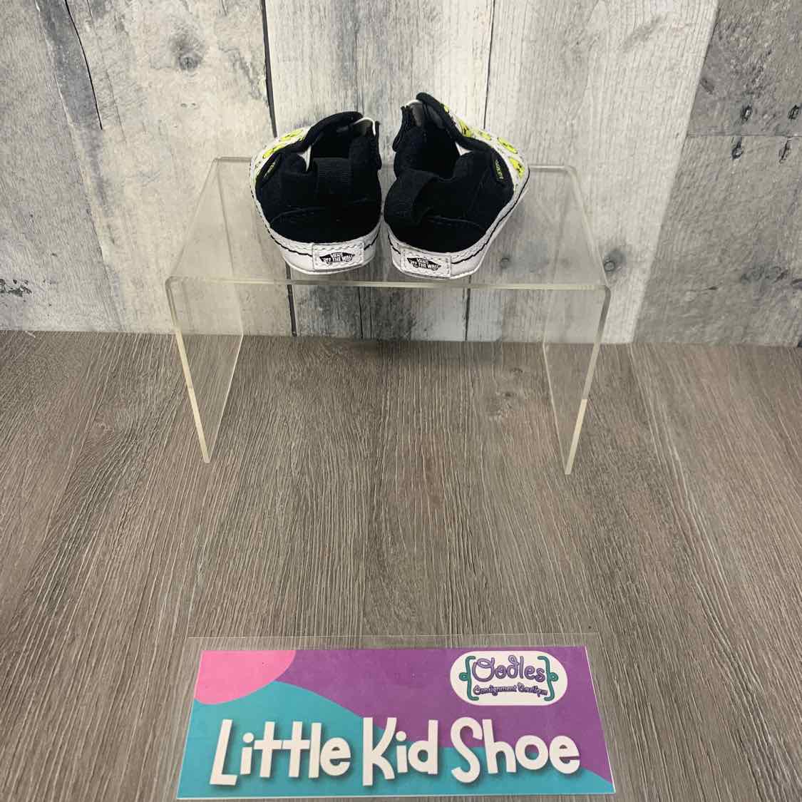 Size 1 White/Black Vans Soft Sole Shoes