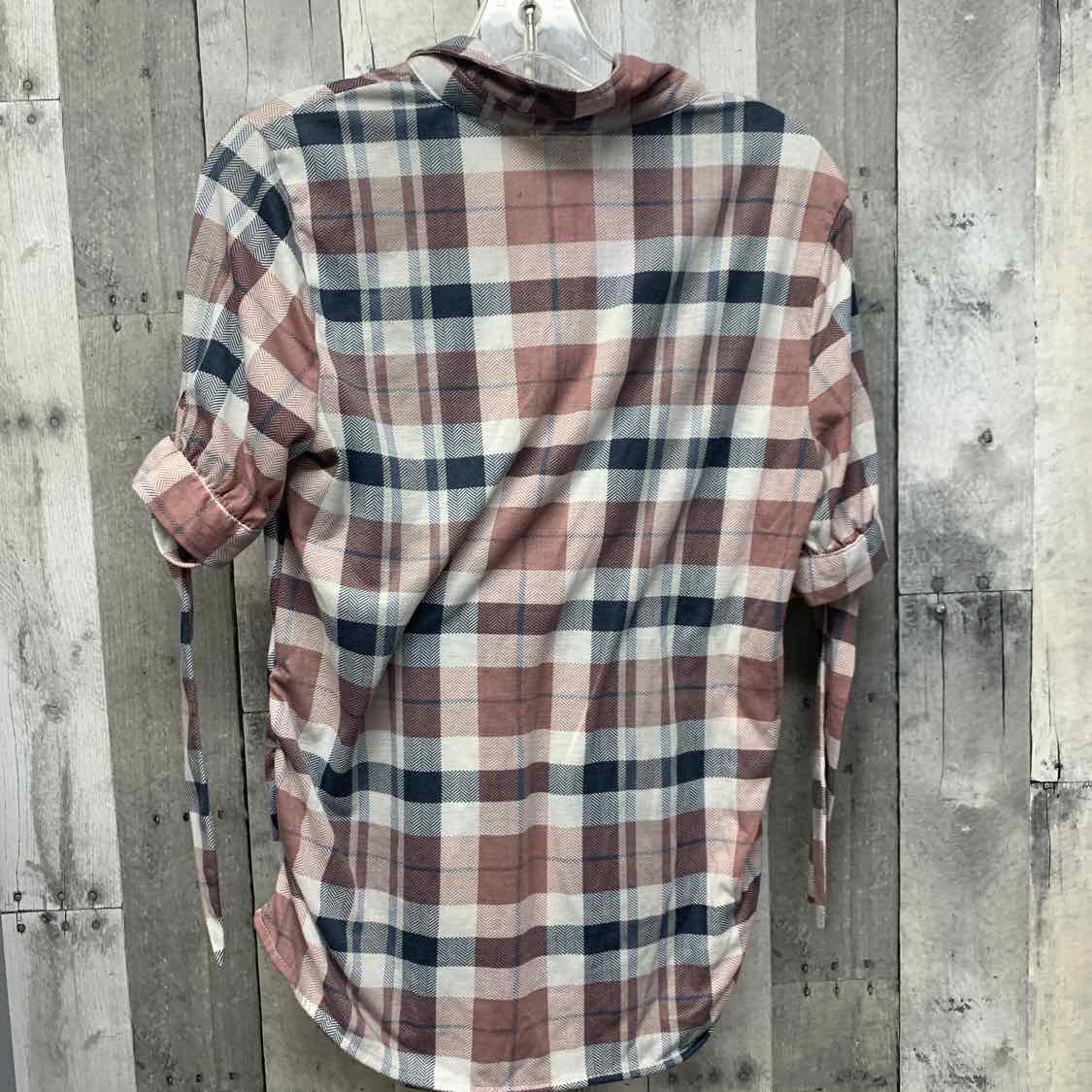 Size S Purple Plaid Mid Brand Short Sleeve Top