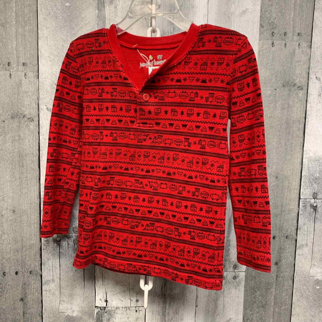 Size 3T Red/Black Jumping Beans Long Sleeve Shirt