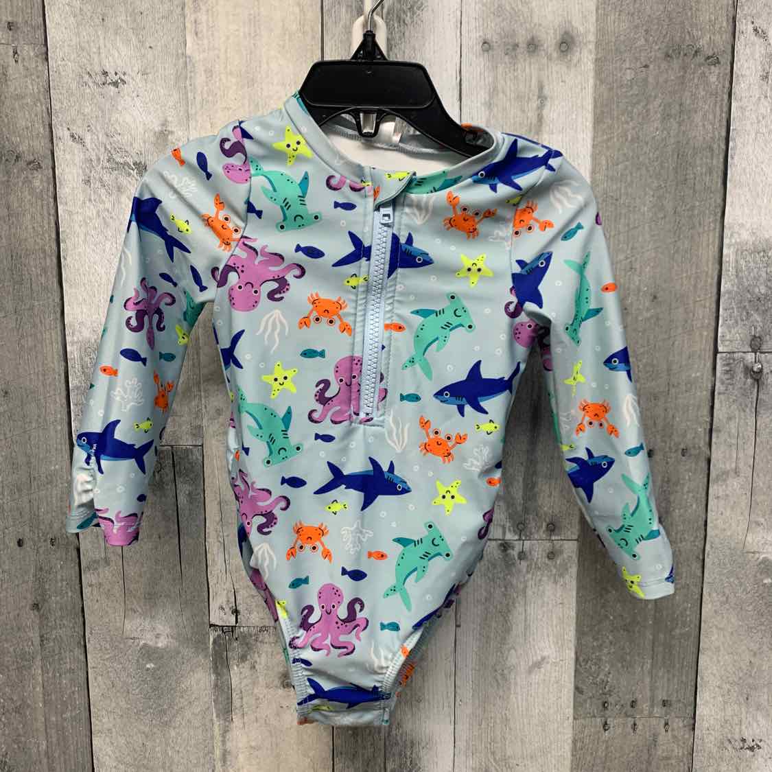 Size 2T Blue Print Cat & Jack Swim Suit - 1pc