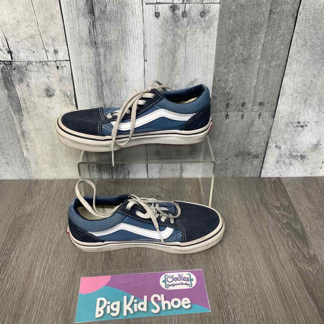 Size 1 Blue/White Vans Sneakers