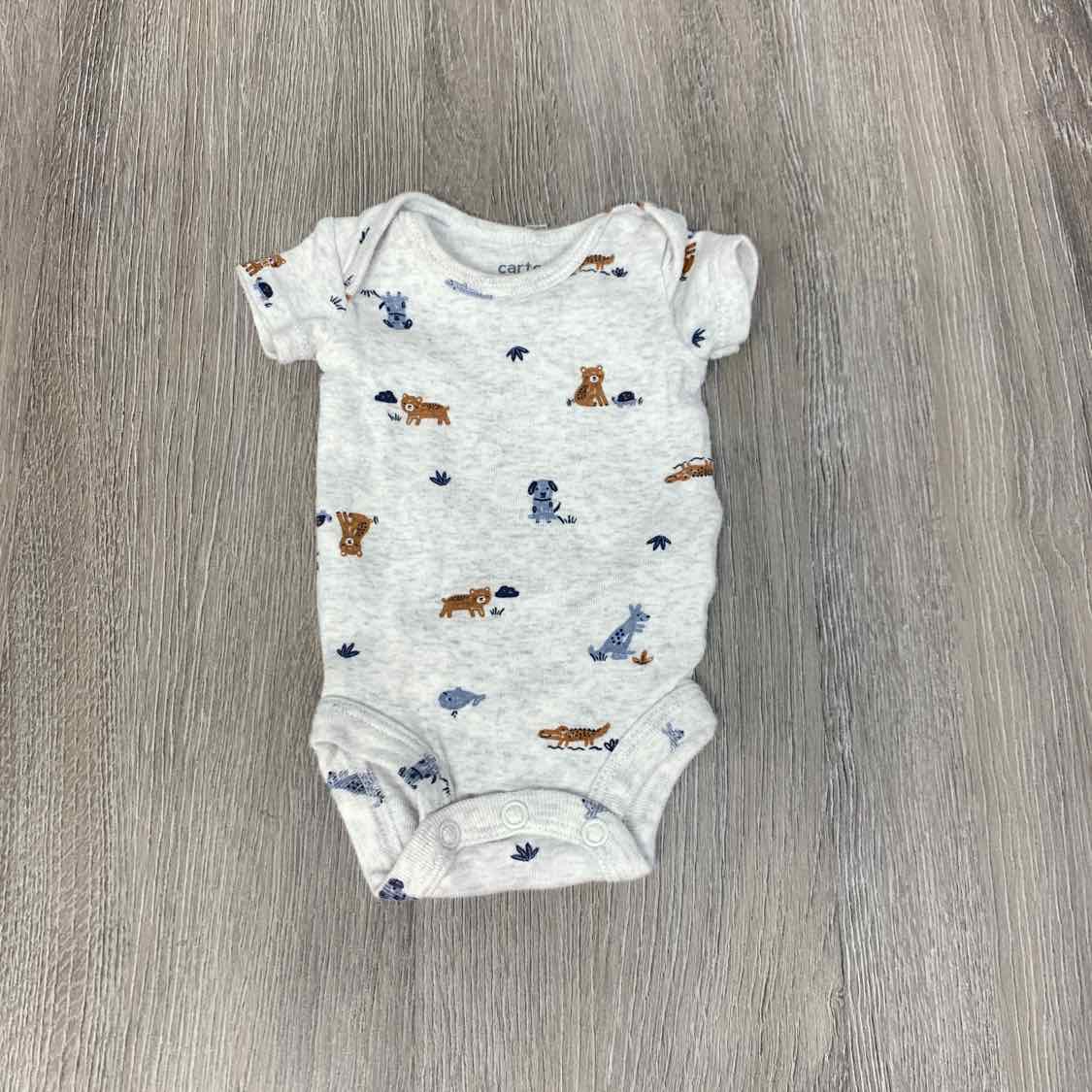 Size Preemie Gray Print Carter's Bodysuit - OodlesCB