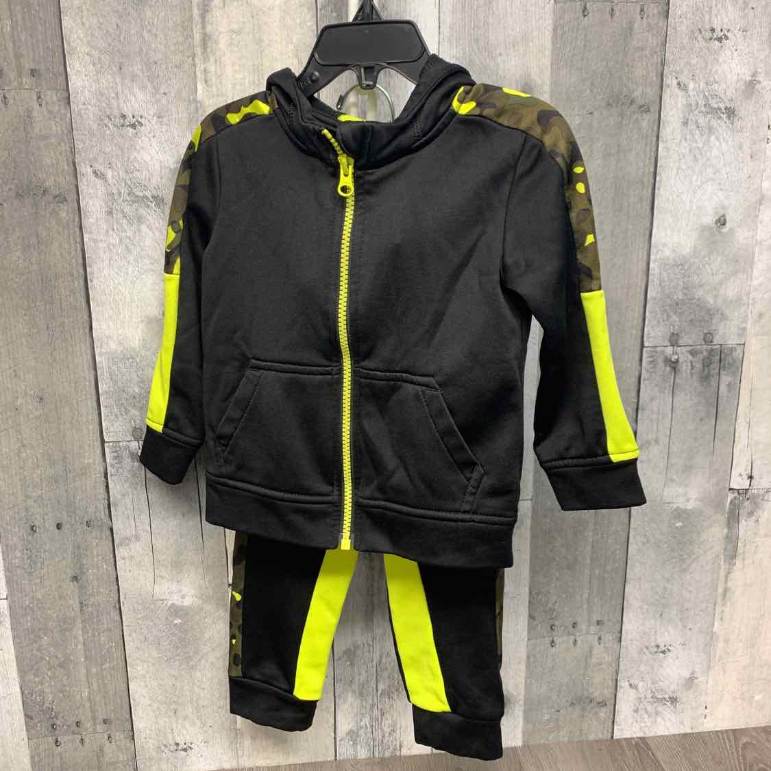 Size 24 Months Black/Green Athletic Works Jacket/Pants